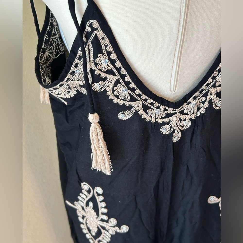 Black and Gold Embellished Jumpsuit - Picture 9 of 16